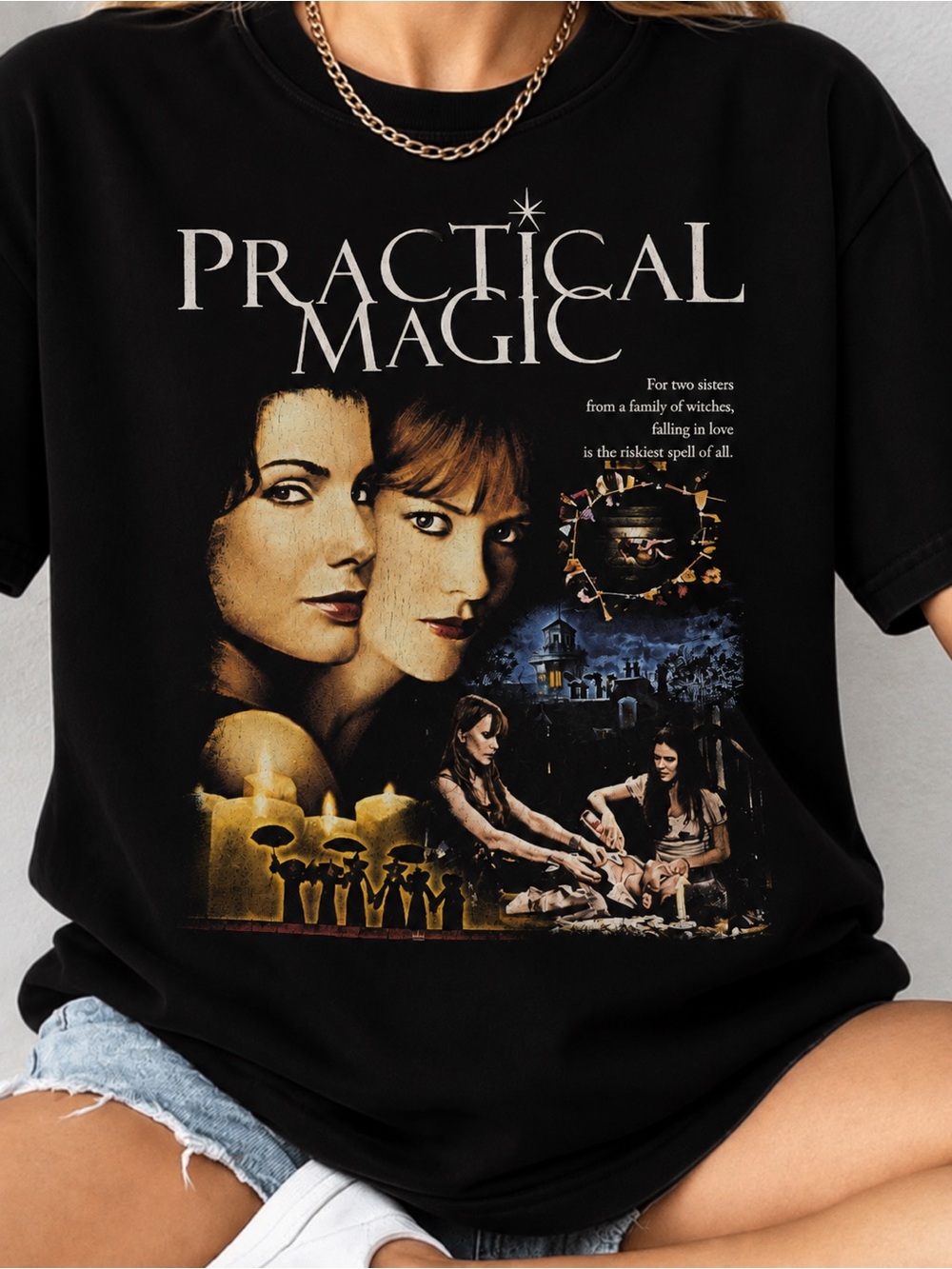 Gildan Practical Magic 1998 Movie Graphic Tee, Movie Halloween T-Shirt